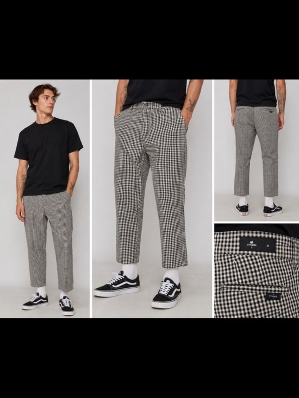 THRILLS Men’s Quad Check Chopped Chino Pants NWT Sizes 30 32 36